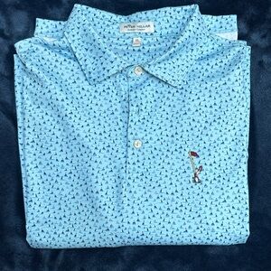 Peter Millar Light Blue Sailboat Polo